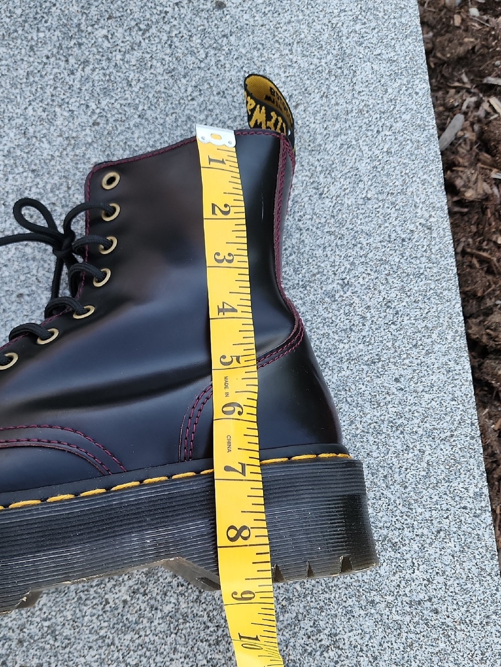 Dr. Martens Jadon Platform Combat Boots In Oxblood Size 9 - Picture 12 of 13